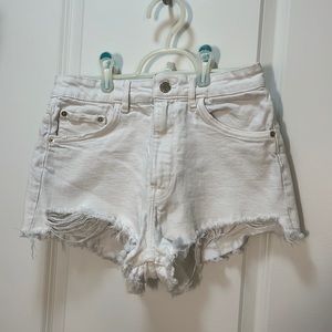 Zara white jean shorts